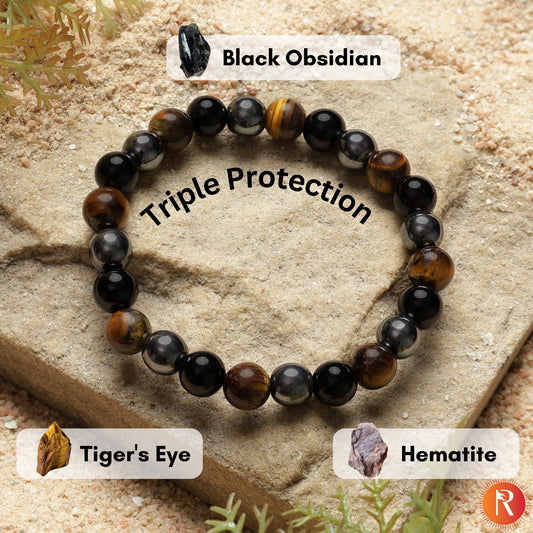 Triple Protection Bracelet - Attract money, Boost Confidence & Protect from Negativity
