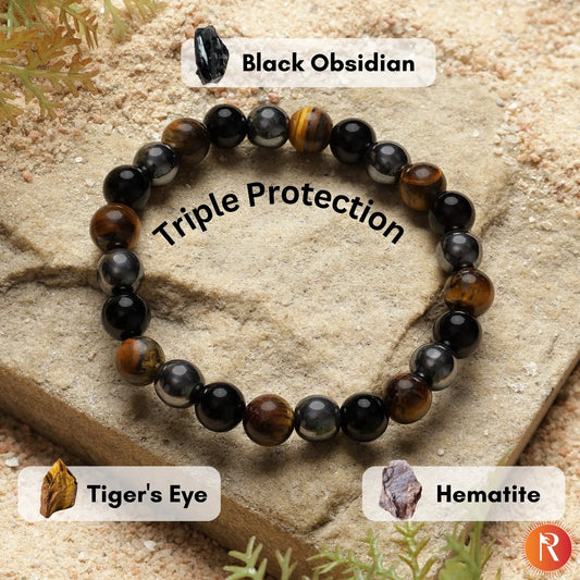 Triple Protection Bracelet - Attract money, Boost Confidence & Protect from Negativity Religious Bazar