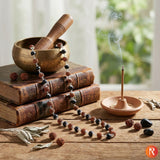 Divine Synergy Rudraksha & Karungali Protection Mala with Silver Capping