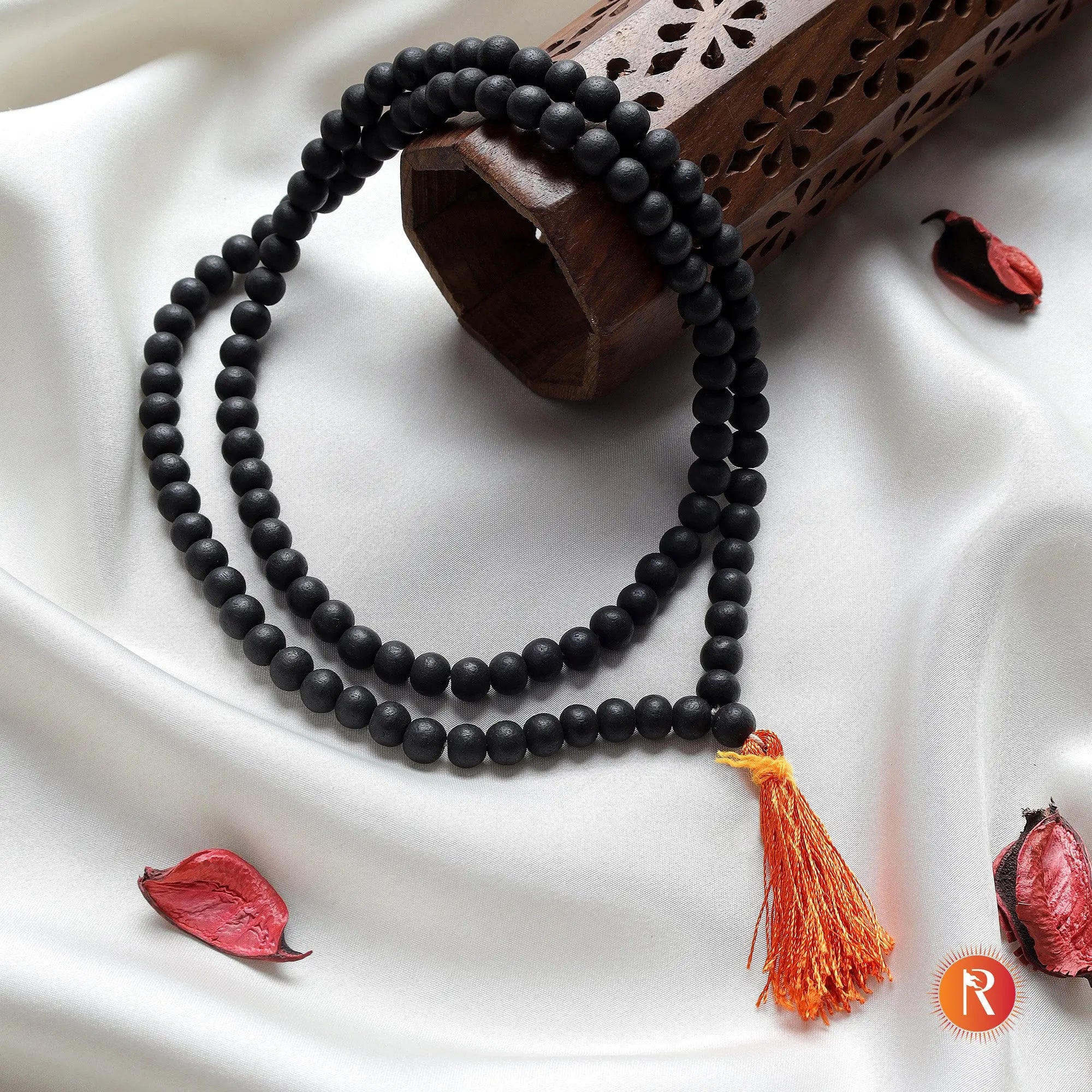 108+1 Vedic Karungali Mala - Authentic Ebony Wood Beads (Government Certified) Religious Bazar