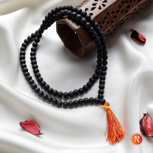 108+1 Vedic Karungali Mala - Authentic Ebony Wood Beads (Government Certified)