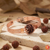 Divine Aura Rudraksha Copper-Plated Designer Kada