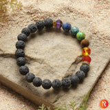 7 Chakra Bracelet with Lawa Stone Religious Bazar