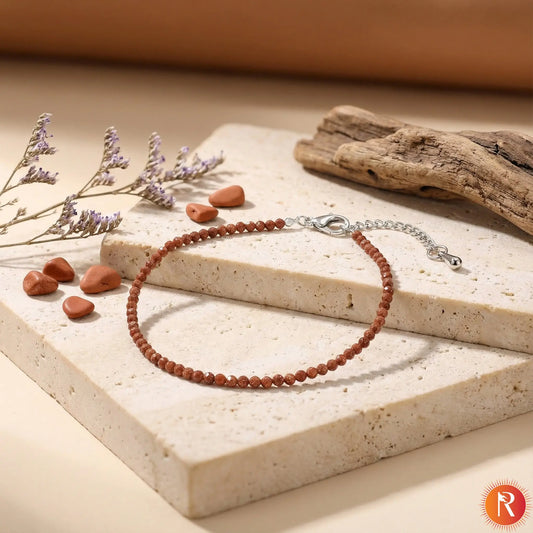 Sparkling Copper Sun Sitara Faceted Anklet Religious Bazar