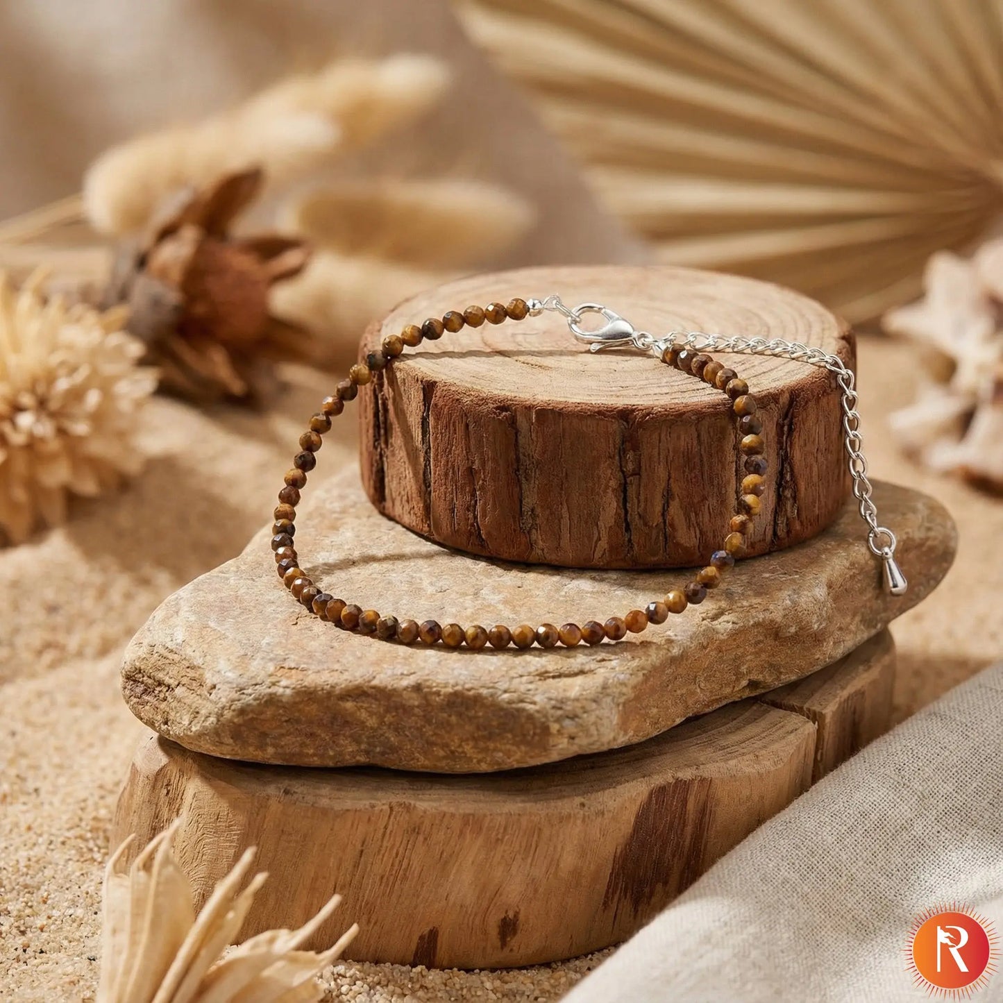 Golden Ember Tiger’s Eye Faceted Anklet Religious Bazar