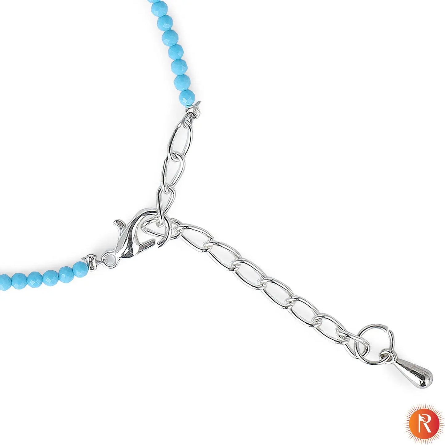 Celestial Azure Faceted Firoza/Turquoise Anklet Religious Bazar