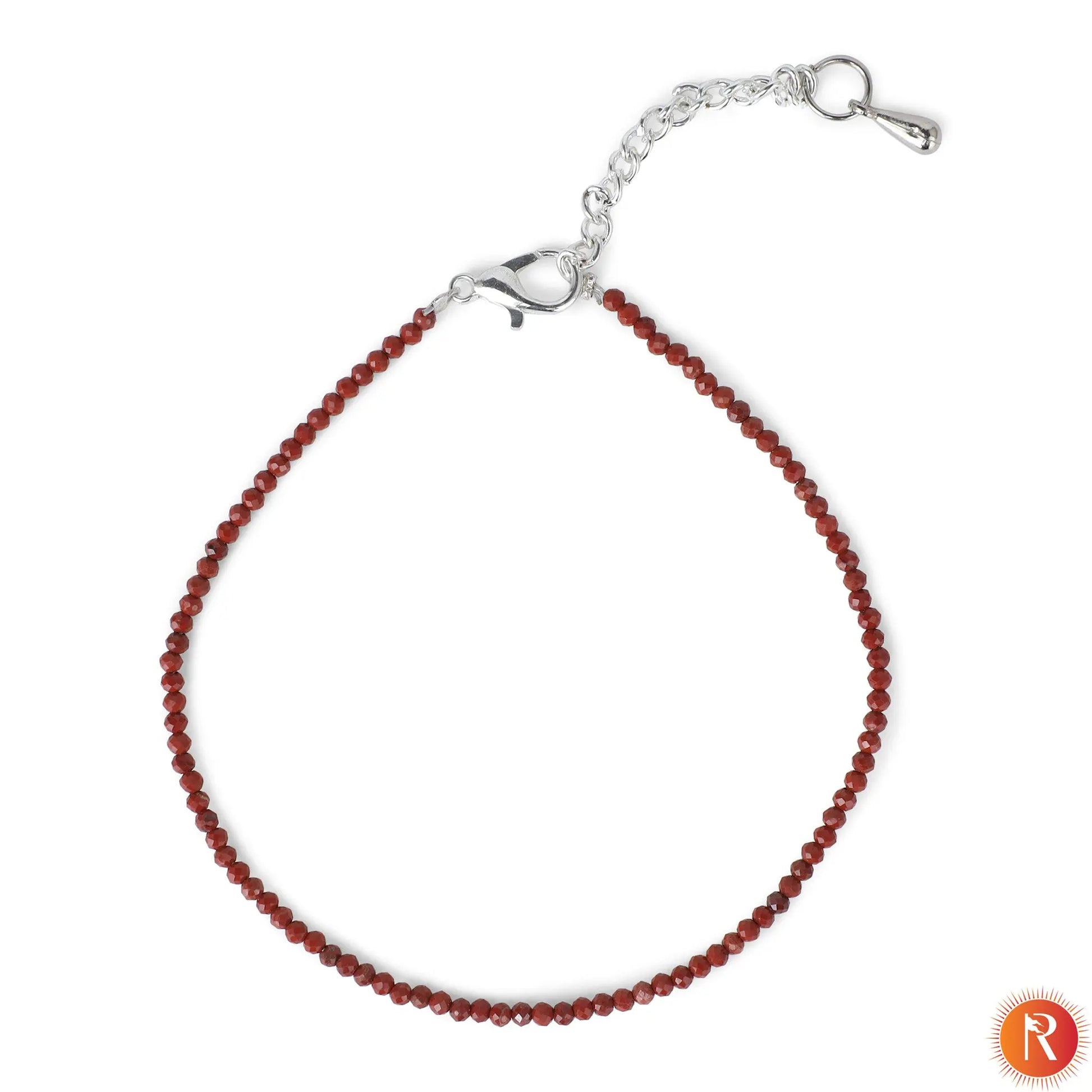 The Minimalist Red Jasper Faceted Gemstone Anklet Religious Bazar