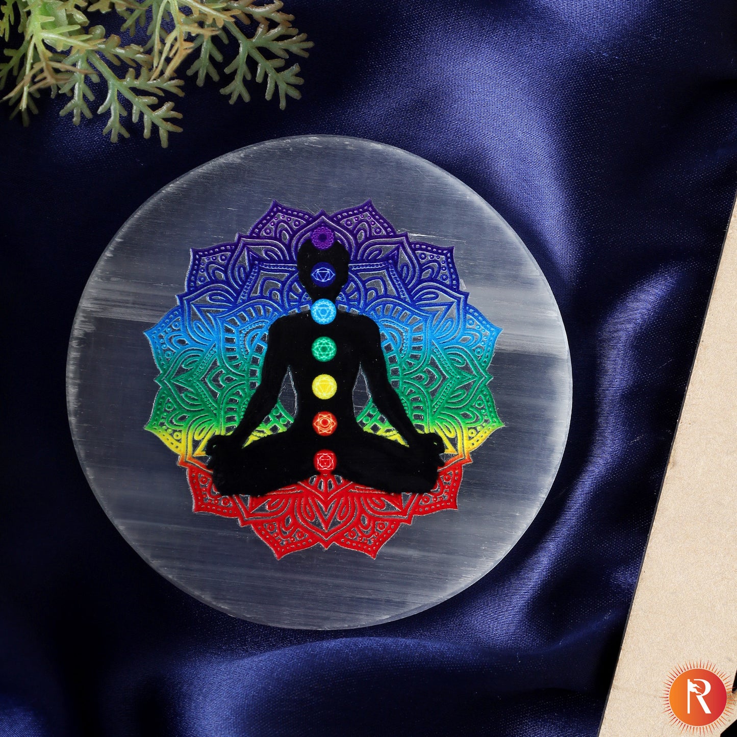 7 Chakra Meditation Selenite Charging Plate