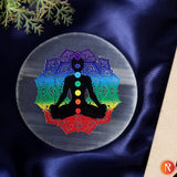 7 Chakra Meditation Selenite Charging Plate