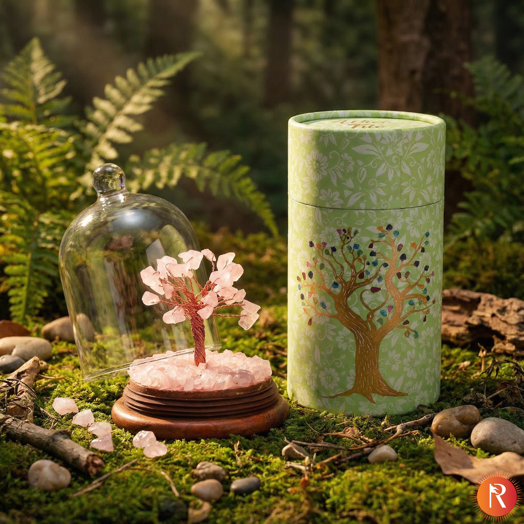 Rose Quartz Gemstone Dome Tree