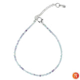 Ethereal Rainbow Fluorite Faceted Gemstone Anklet Religious Bazar