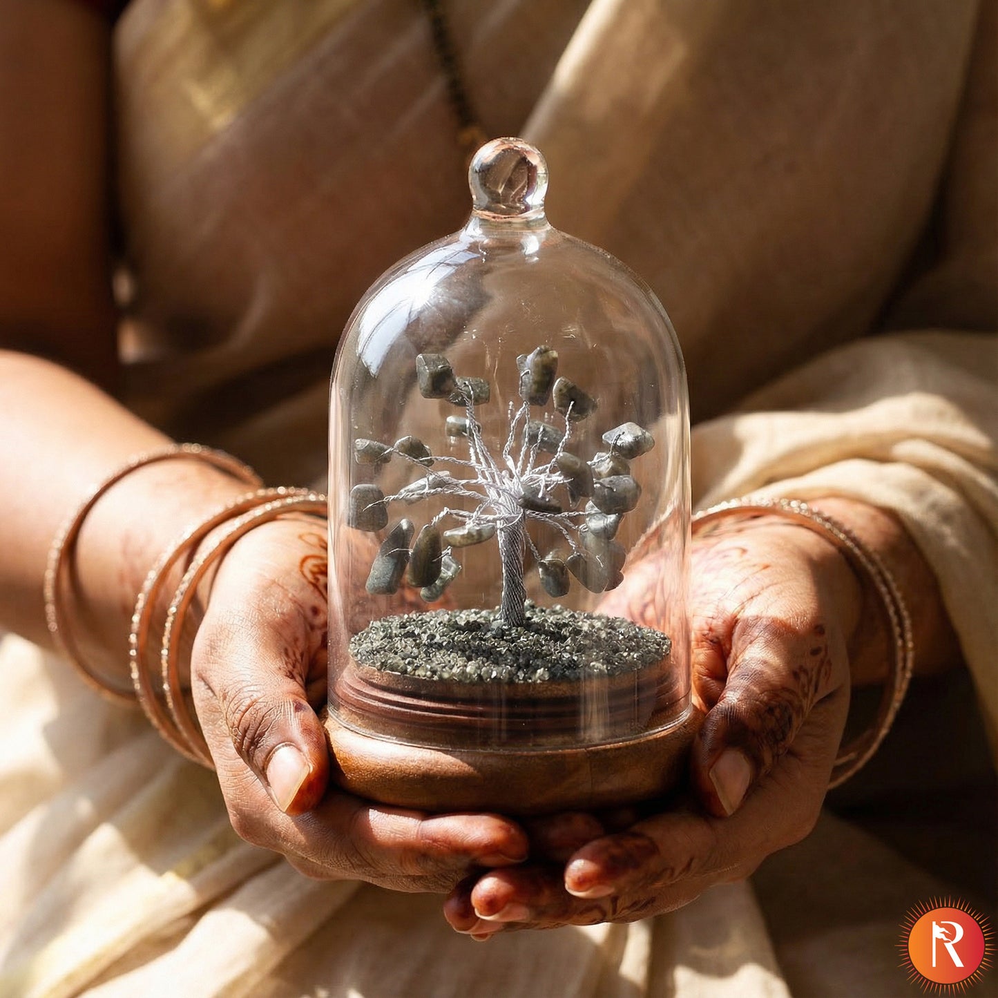 Pyrite Gemstone Dome Tree