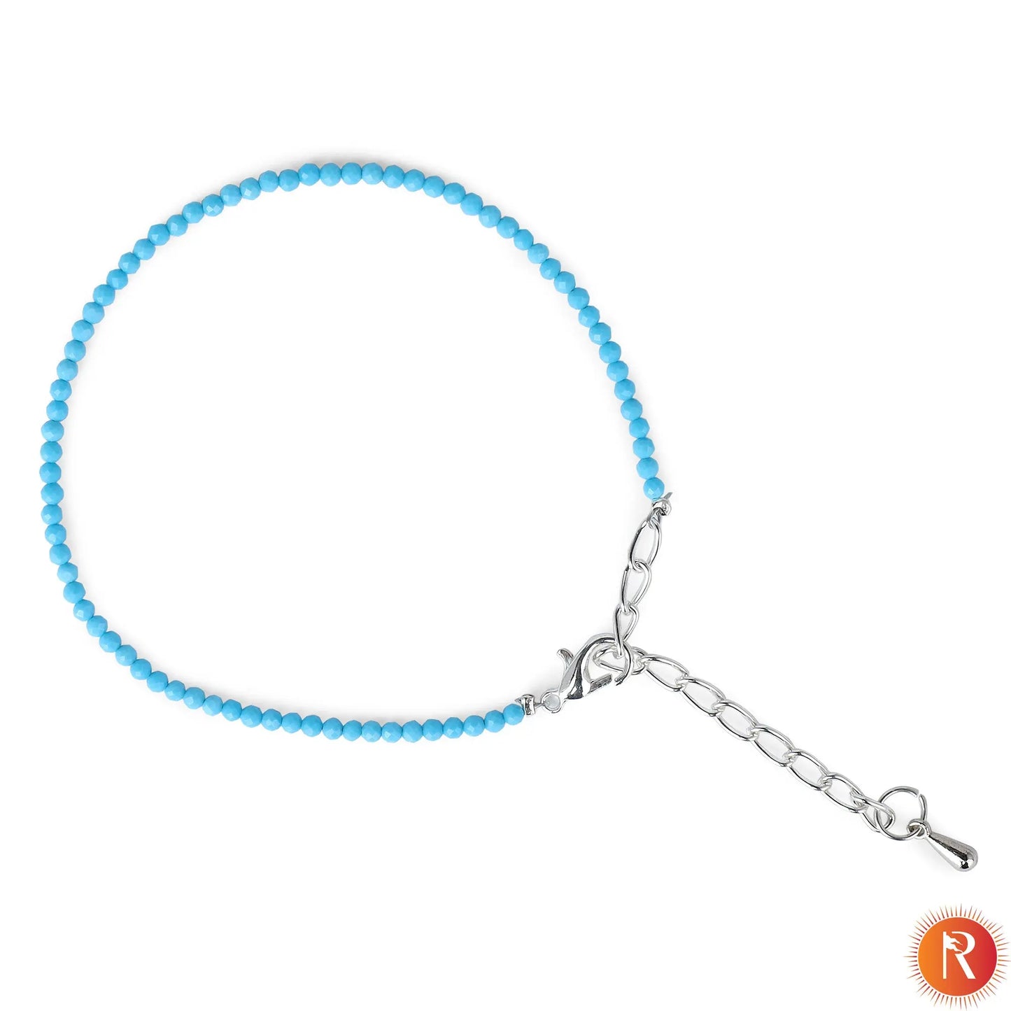 Celestial Azure Faceted Firoza/Turquoise Anklet Religious Bazar