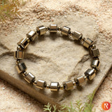 Golden Pyrite Cube Beads Bracelet Religious Bazar