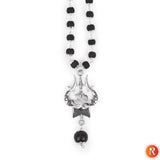 Divine Karungali Malai – Silver-Capped Ebony Beads with Shiva-Shakti Pendants