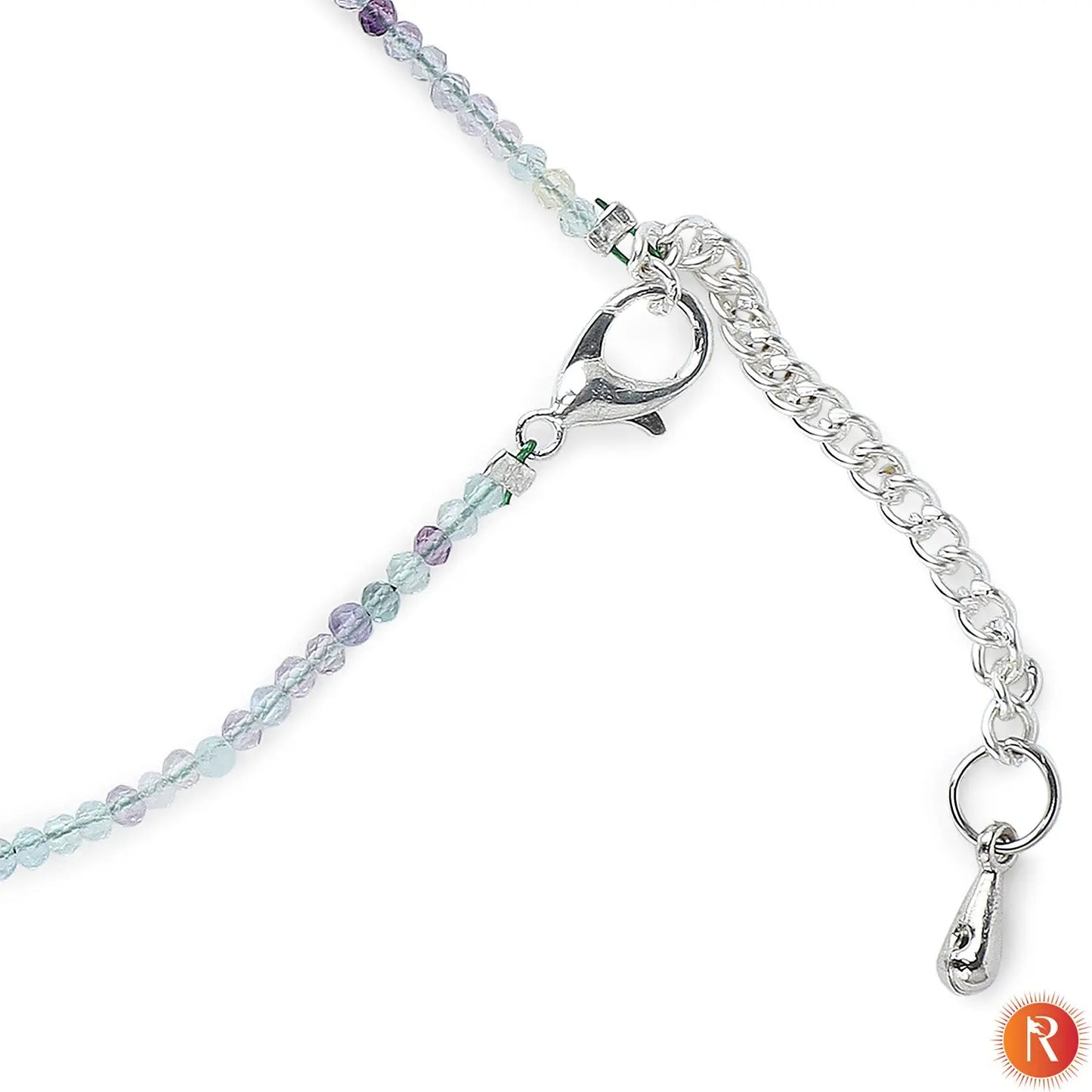 Ethereal Rainbow Fluorite Faceted Gemstone Anklet Religious Bazar