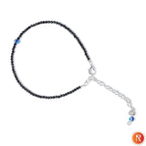 The Midnight Guardian Black Spinel & Evil Eye Protection Anklet Religious Bazar