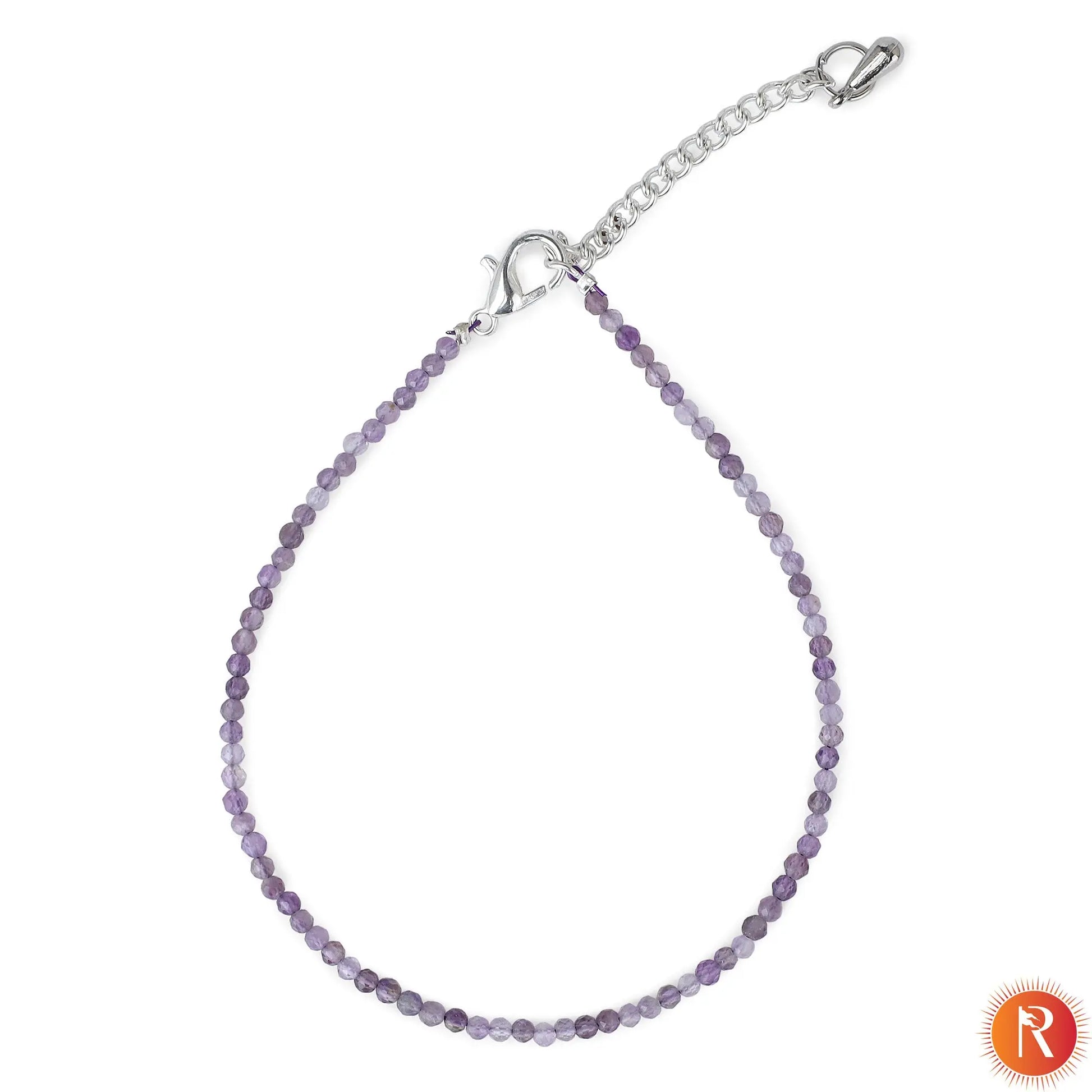 Royal Lavender Amethyst Faceted Gemstone Anklet Religious Bazar