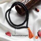 108+1 Vedic Karungali Mala - Authentic Ebony Wood Beads (Government Certified) Religious Bazar