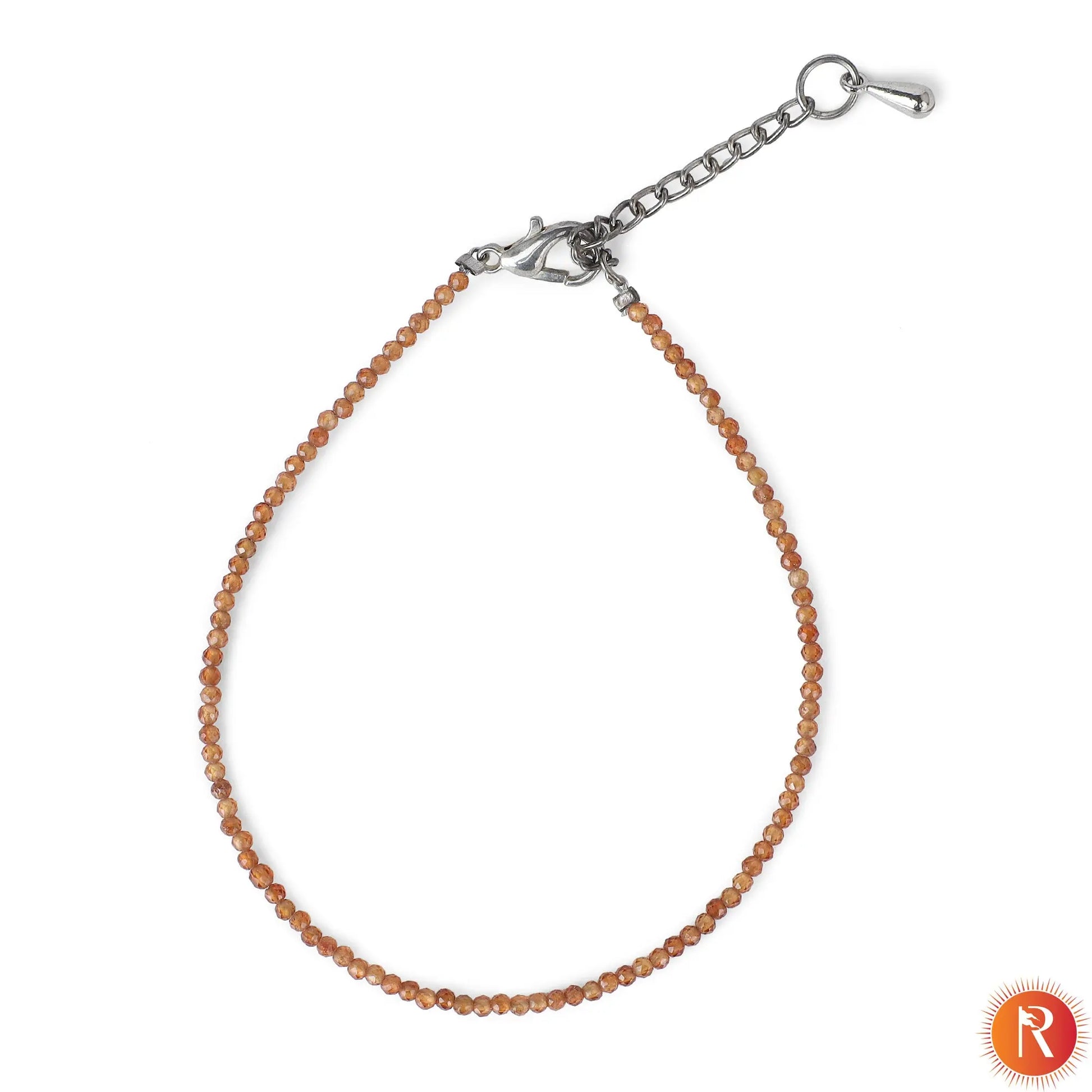 Golden Hour Honey Amber Faceted Anklet Religious Bazar