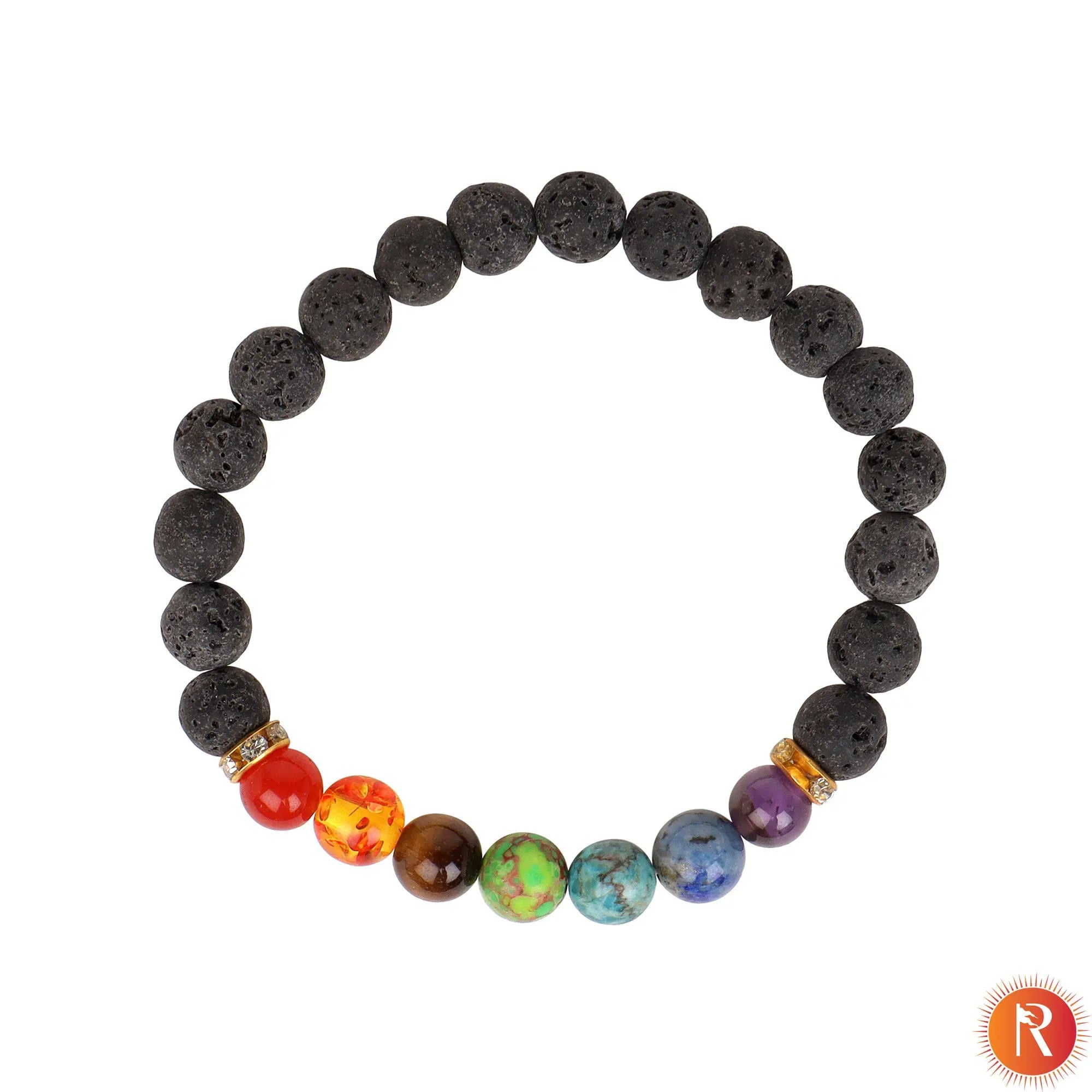 7 Chakra Bracelet with Lawa Stone Religious Bazar