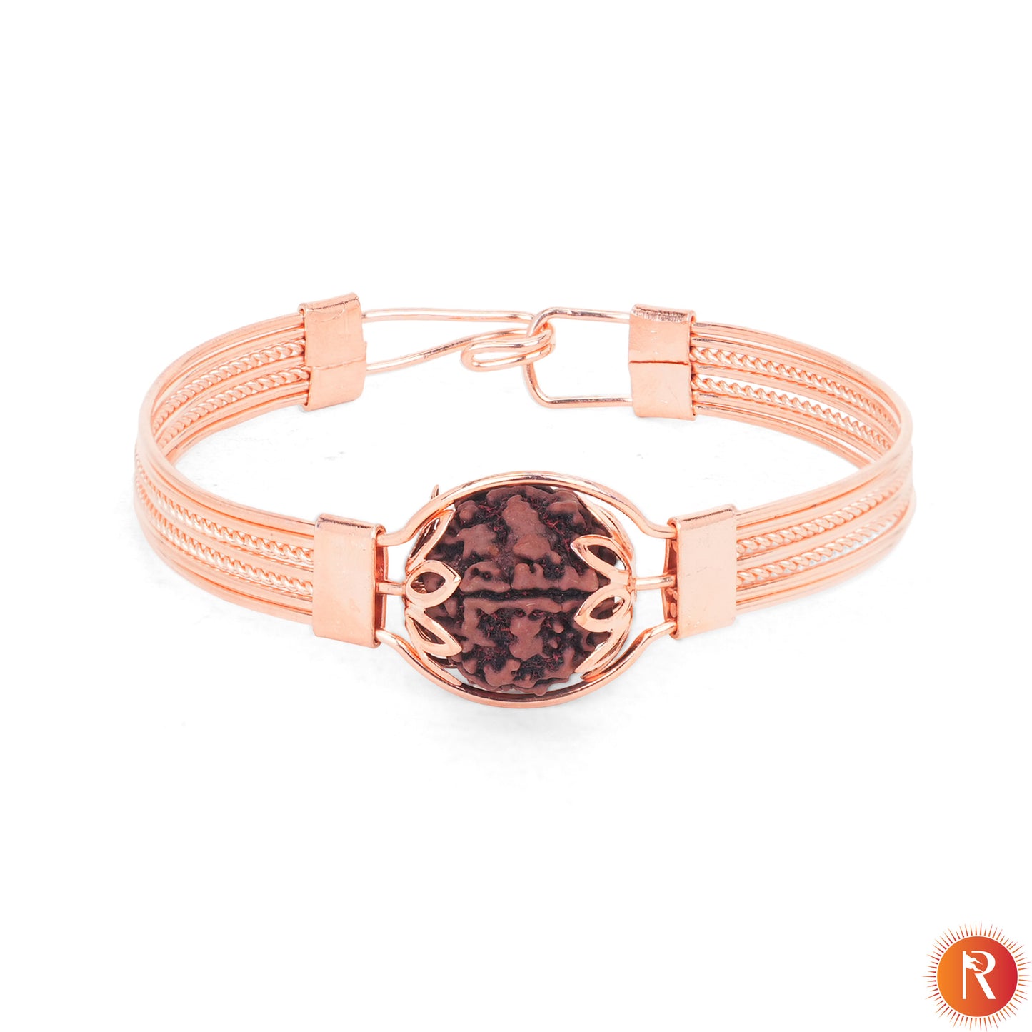 Divine Aura Rudraksha Copper-Plated Designer Kada