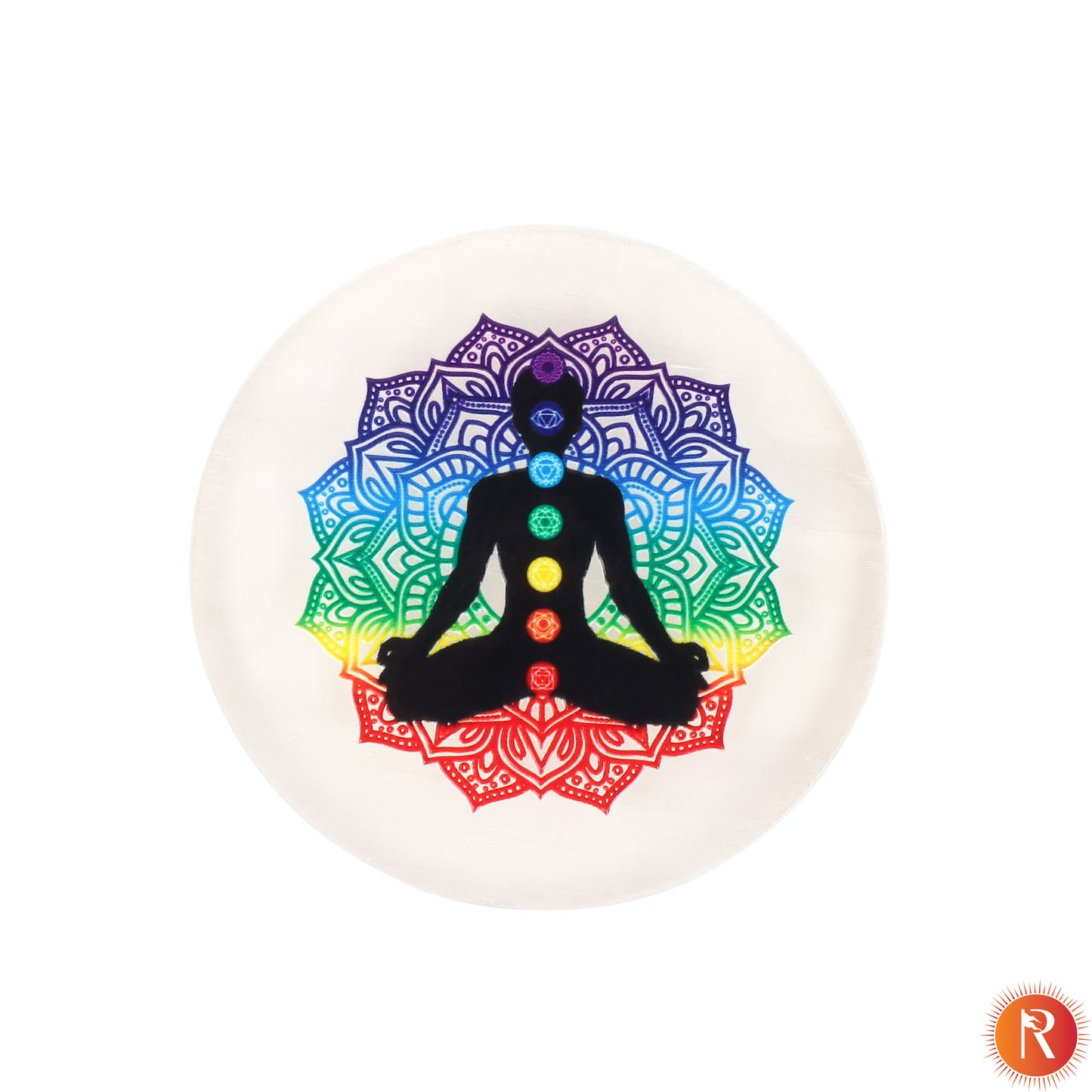 7 Chakra Meditation Selenite Charging Plate