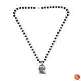 Karungali Malai in Silver-Cap with Lord Murgan Pendant Religious Bazar