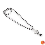 Divine Karungali Malai – Silver-Capped Ebony Beads with Shiva-Shakti Pendants