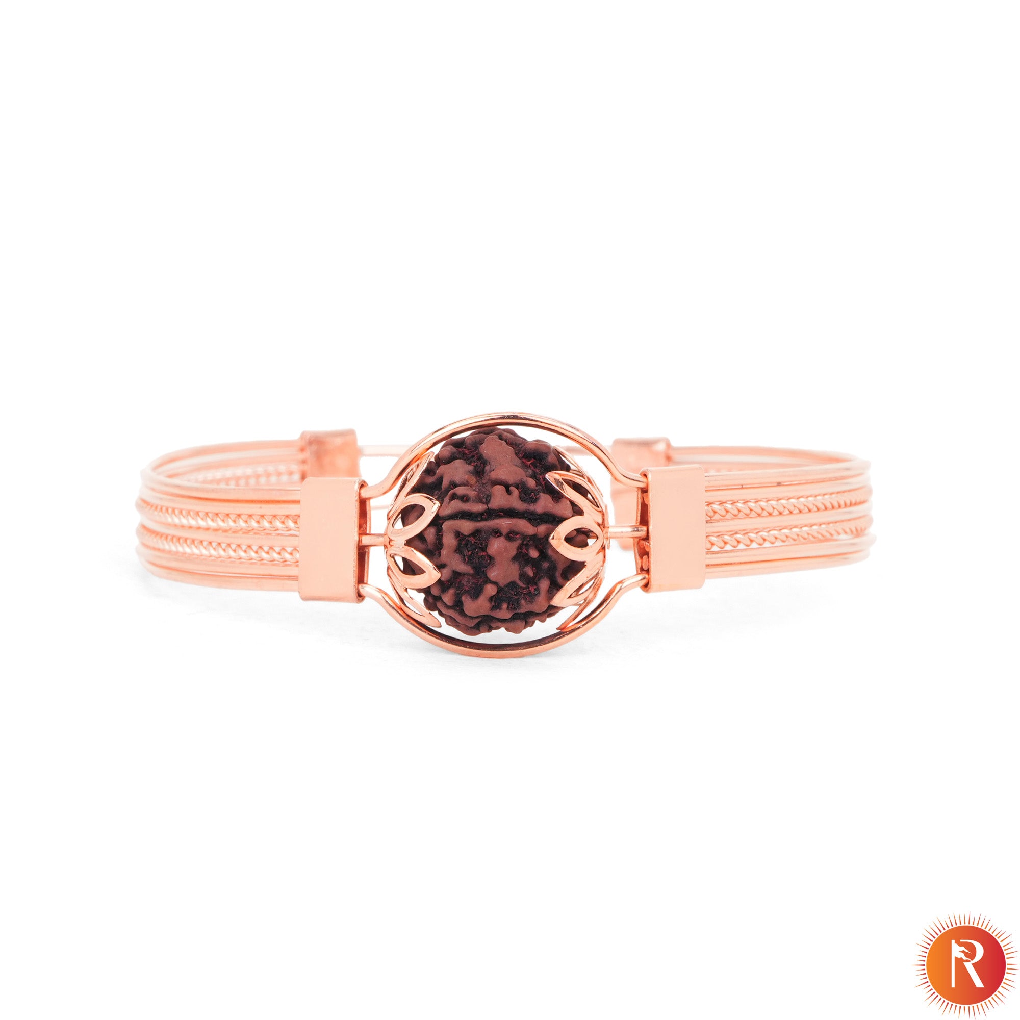 Divine Aura Rudraksha Copper-Plated Designer Kada