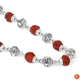 Shiva's Tears: Silver-Capped Rudraksha Mala with Certification Religious Bazar