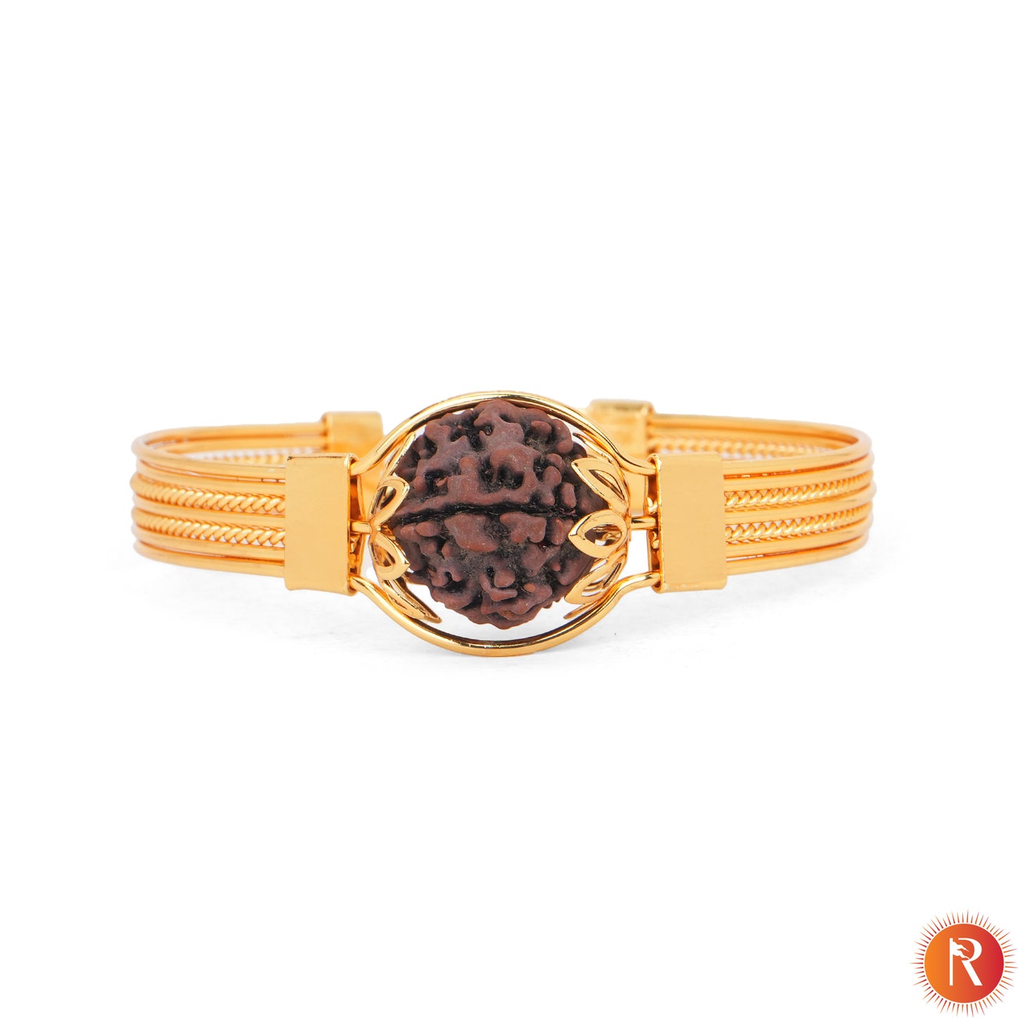 Divine Aura Rudraksha Gold-Plated Designer Kada