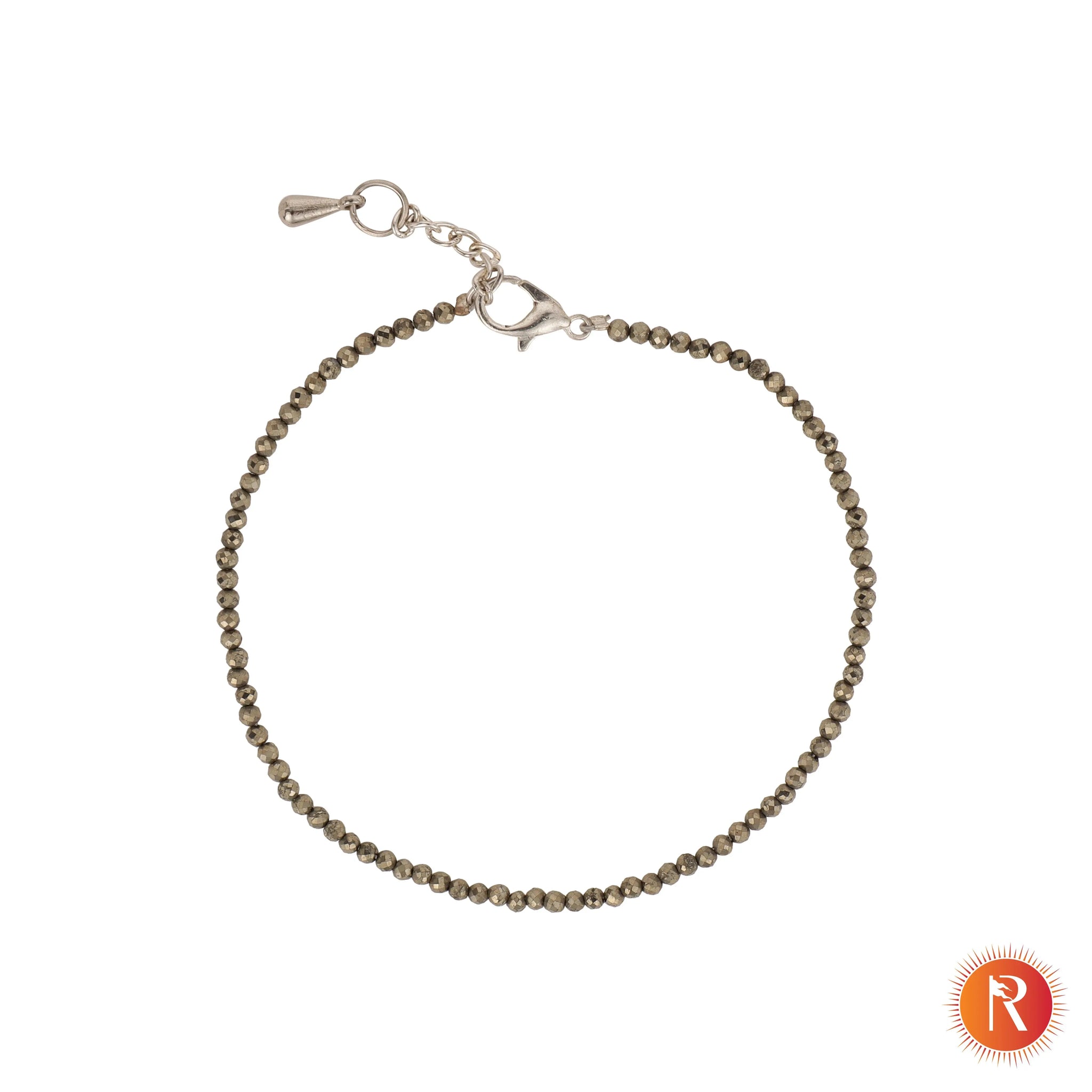 Shubh-Labh Raw Pyrite Beaded Anklet Religious Bazar