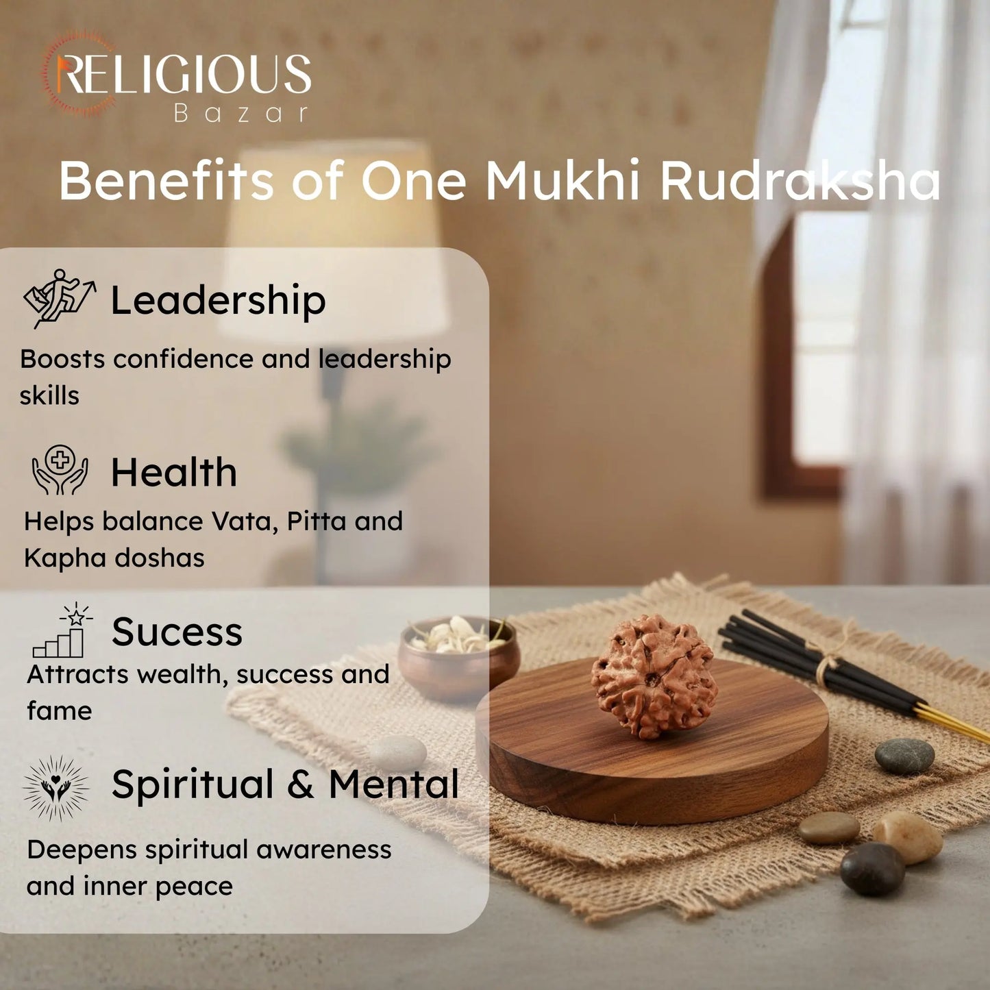 Nepal Origin 1 Mukhi Lab Certified Rudraksha - 18mm - 22mm Religious Bazar