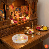 Vibrant 7 Chakra Meditation Selenite Plate