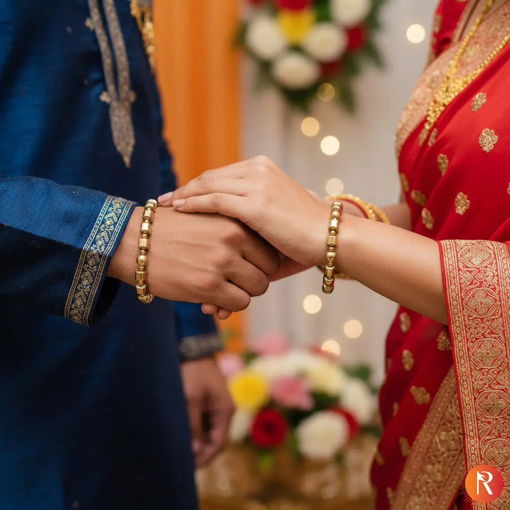 Golden Pyrite Cube Beads Bracelet Religious Bazar
