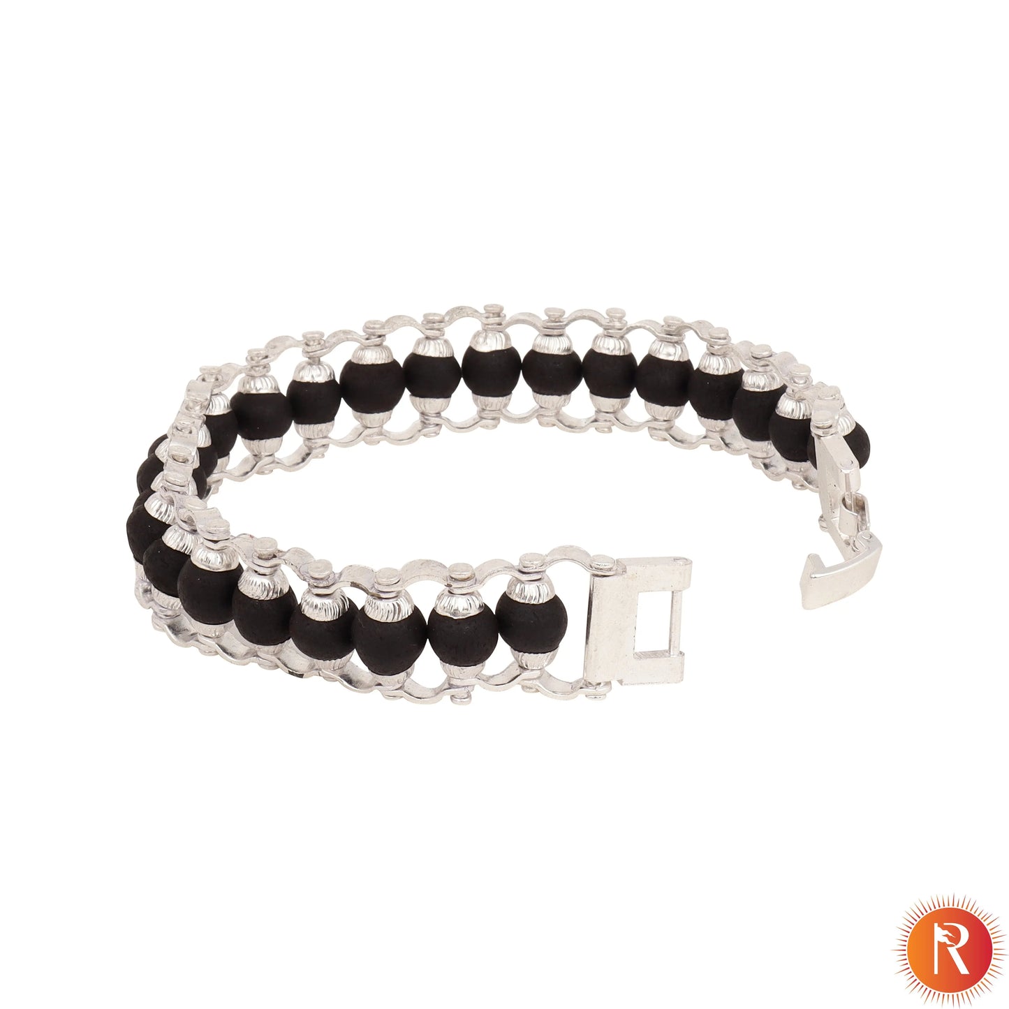 Karungali Kavach - Silver Plated Ebony wood Bracelet Religious Bazar