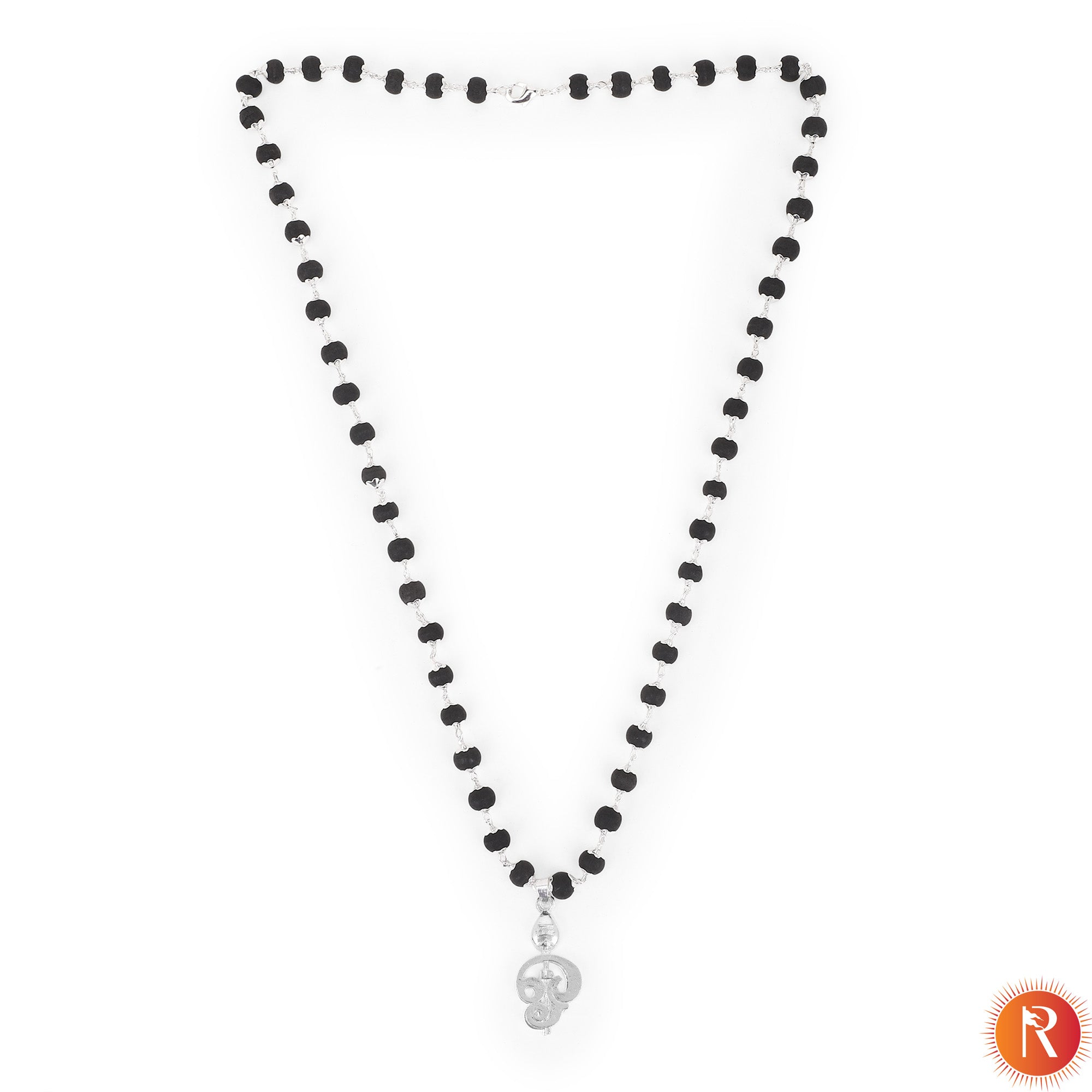 Divine Trinity Murugan Vel, Trishul Karungali Malai with Silver Capping