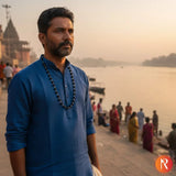 Divya Raksha Authentic Karungali Mala with Silver Capping Religious Bazar