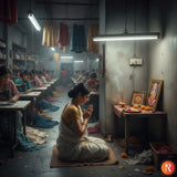 Shree Yantra on Raw Pyrite Frame Religious Bazar