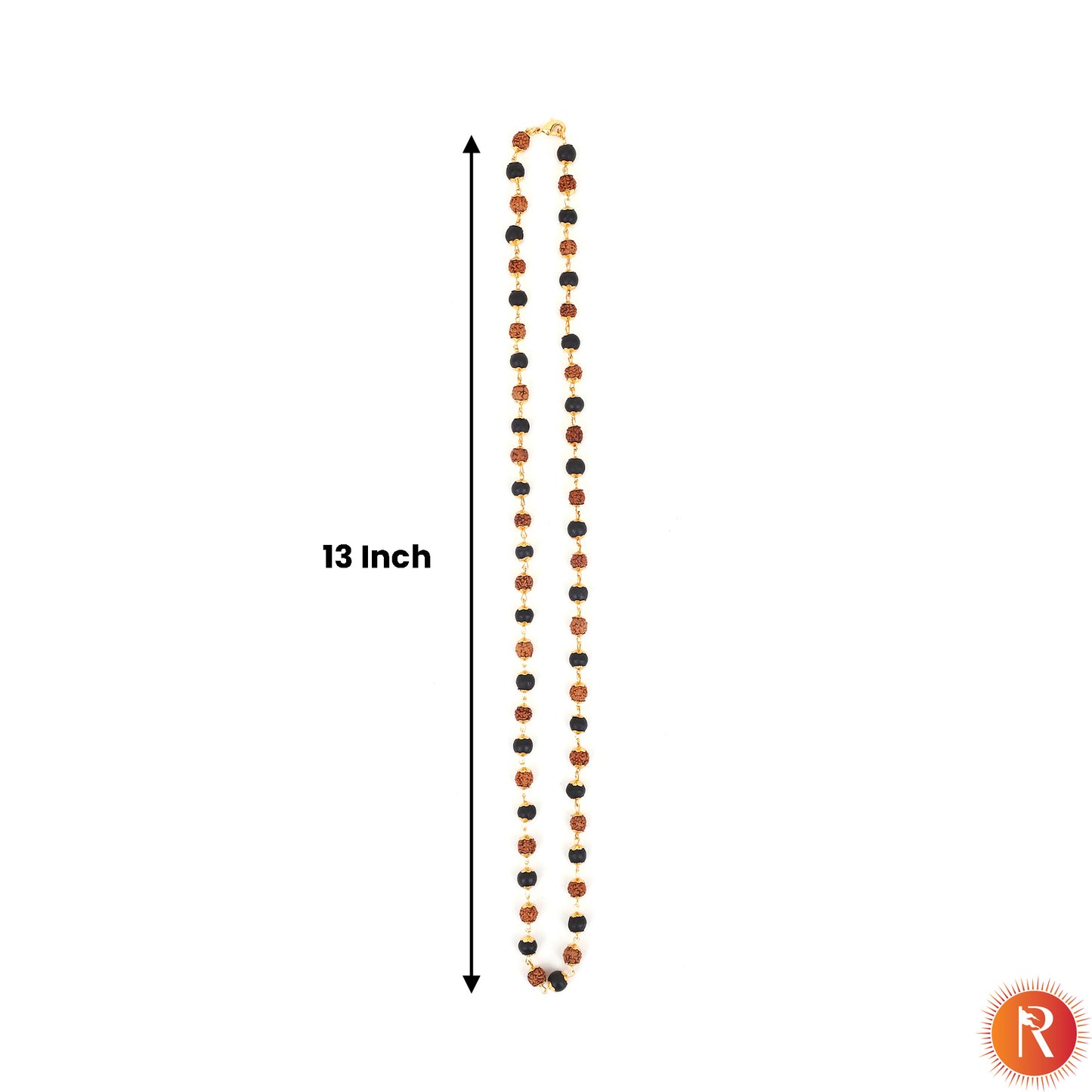 Divine Authentic Karungali & Panchmukhi Rudraksha Protection Mala with Golden Capping