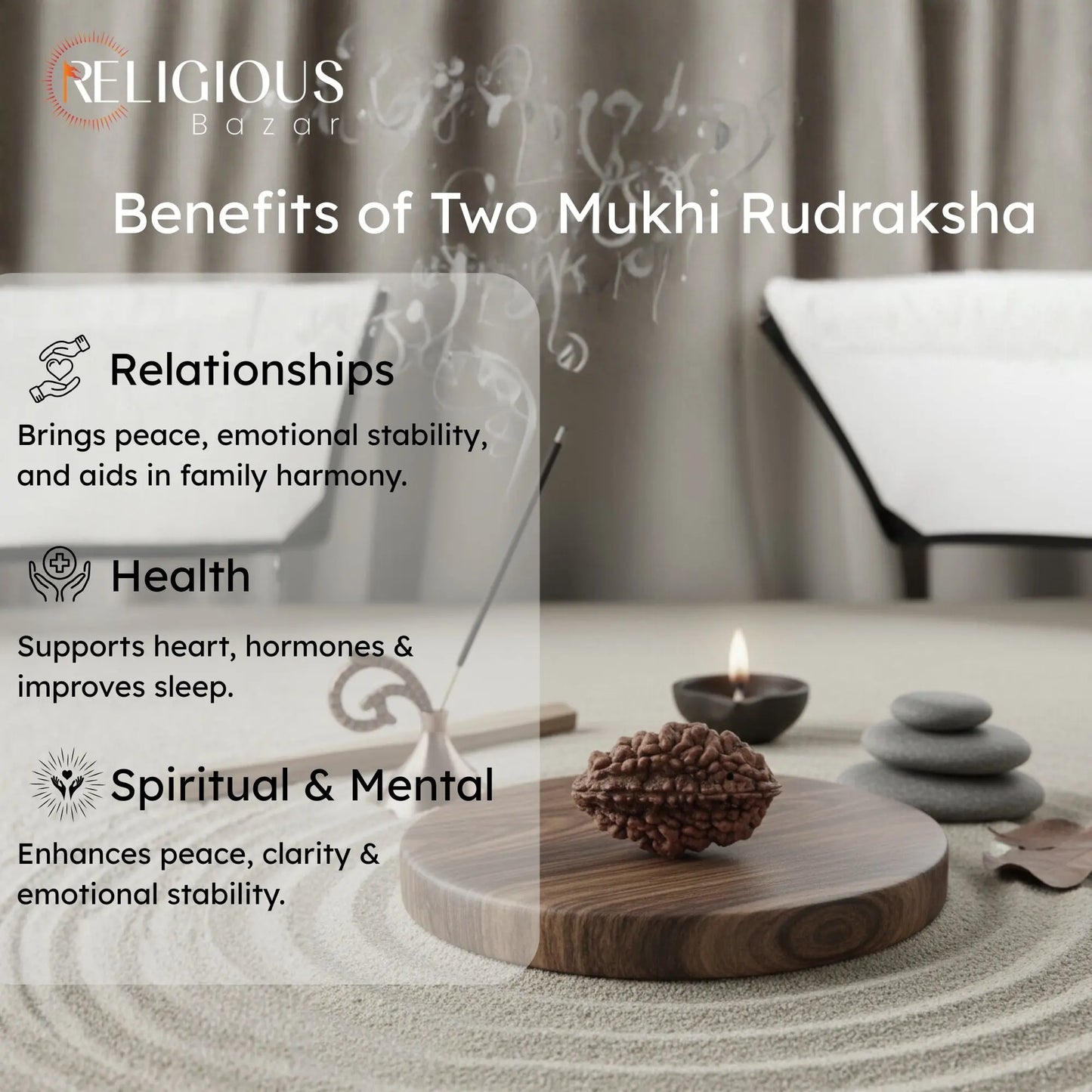 2 Mukhi Lab Certified Rudraksha Religious Bazar