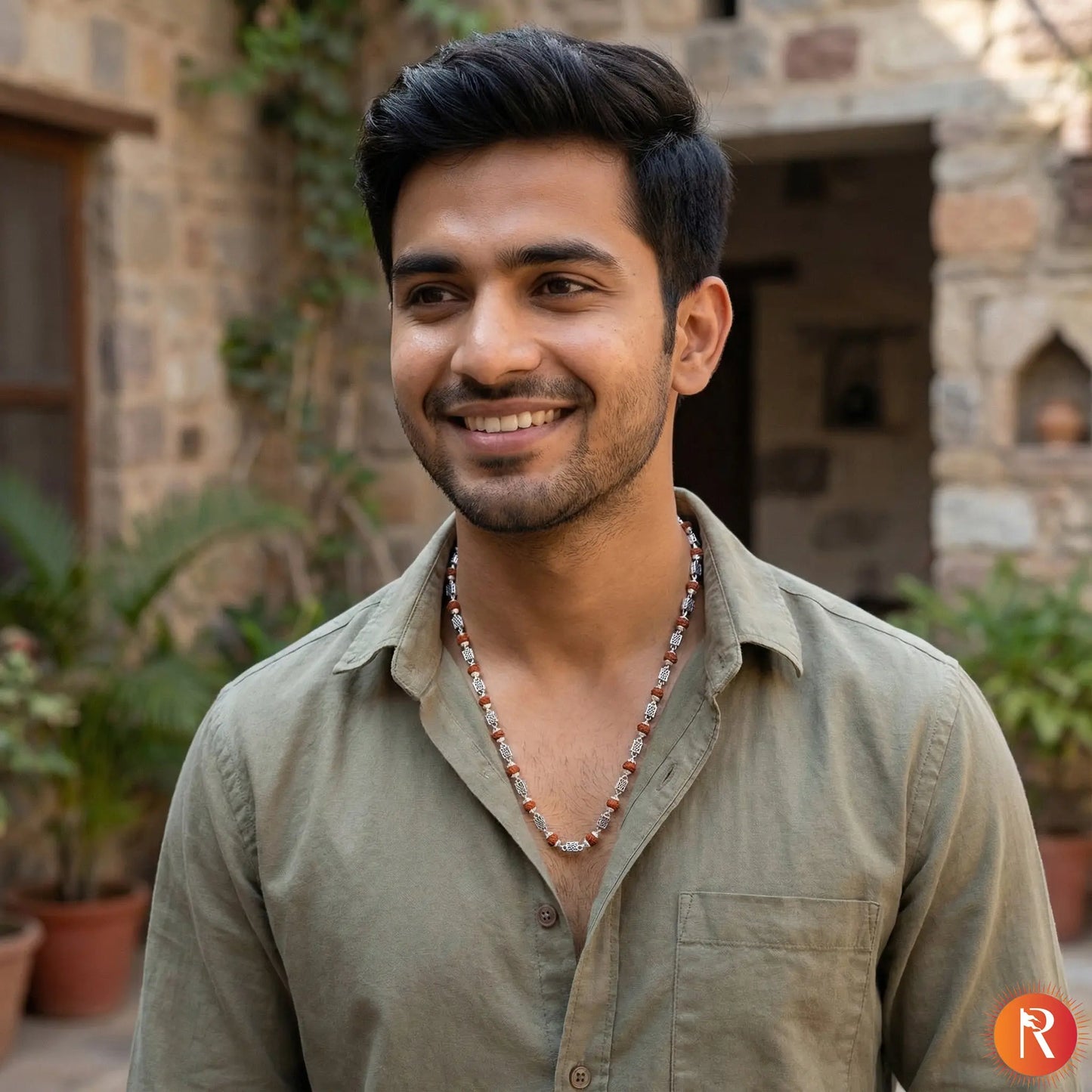 Shiva's Tears & Silver Bliss: Premium Rudraksha Mala Religious Bazar