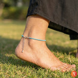 Celestial Azure Faceted Firoza/Turquoise Anklet Religious Bazar