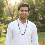 Divine Synergy Rudraksha & Karungali Protection Mala with Silver Capping