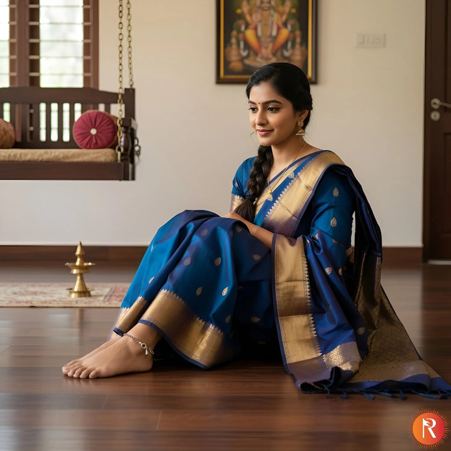 Shubh-Labh Raw Pyrite Beaded Anklet Religious Bazar