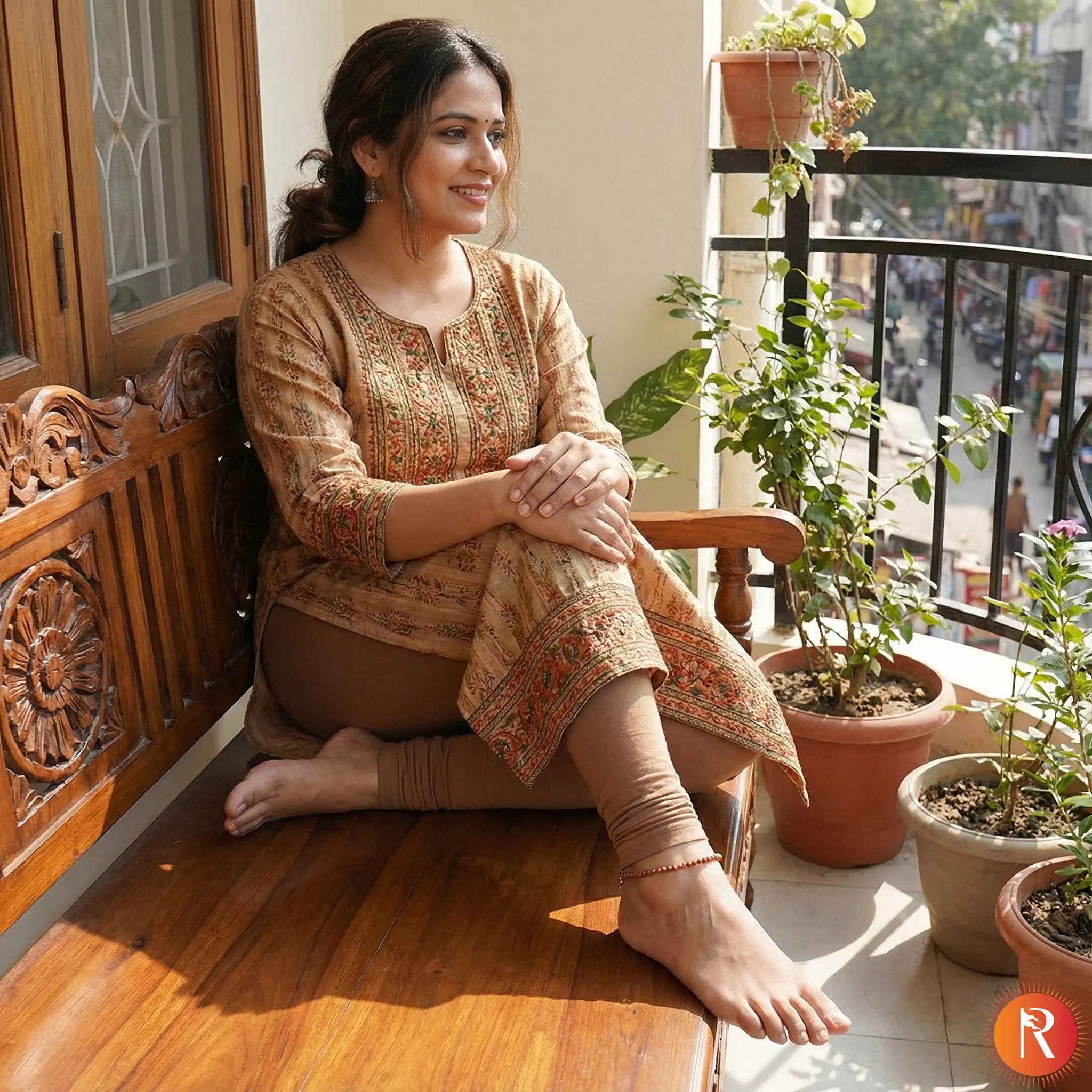 Sparkling Copper Sun Sitara Faceted Anklet Religious Bazar