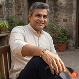 Rudraksha & Karungali Silver-Capped Healing Bracelet Religious Bazar