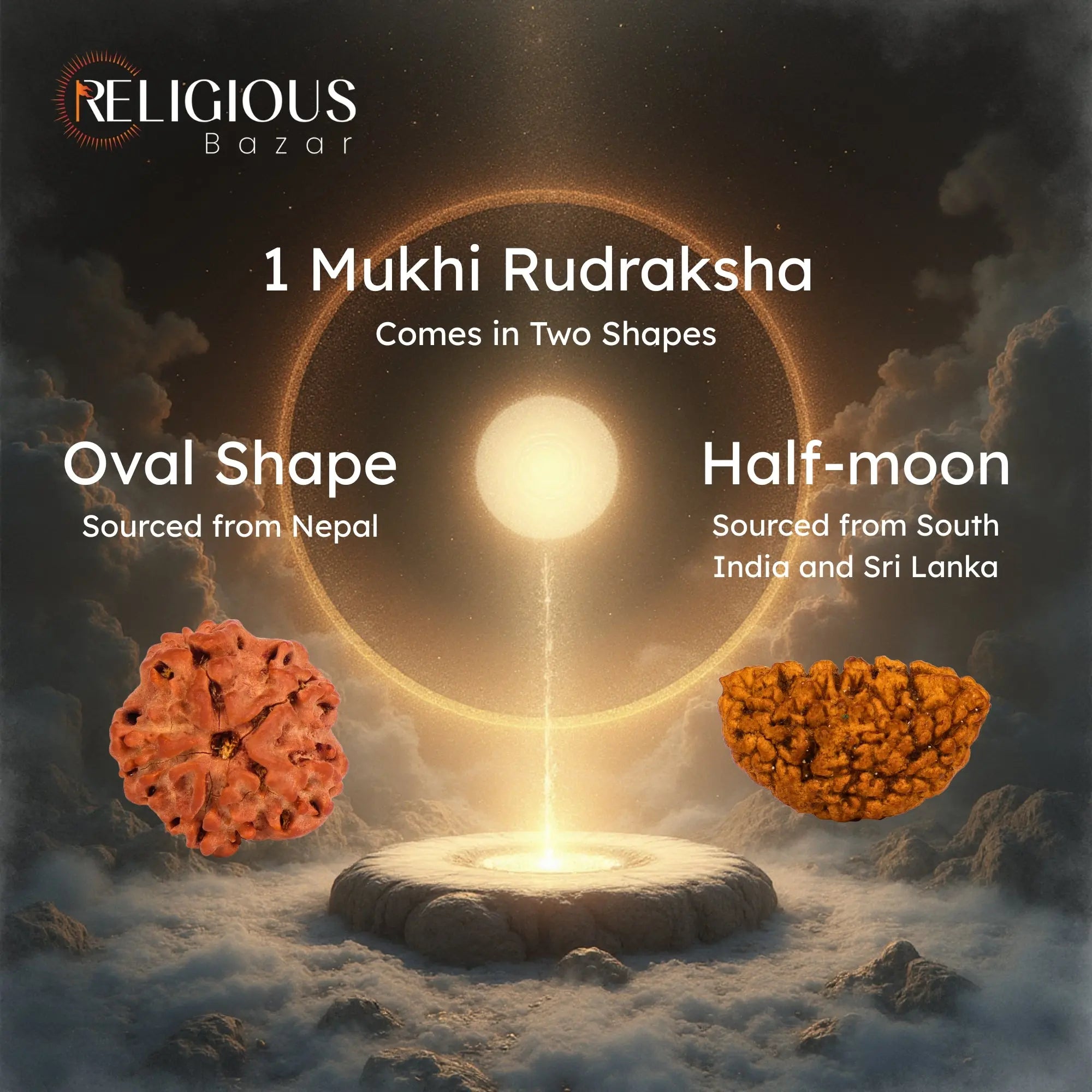 Nepal Origin 1 Mukhi Lab Certified Rudraksha - 18mm - 22mm Religious Bazar