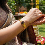 Divine Aura Rudraksha Gold-Plated Designer Kada